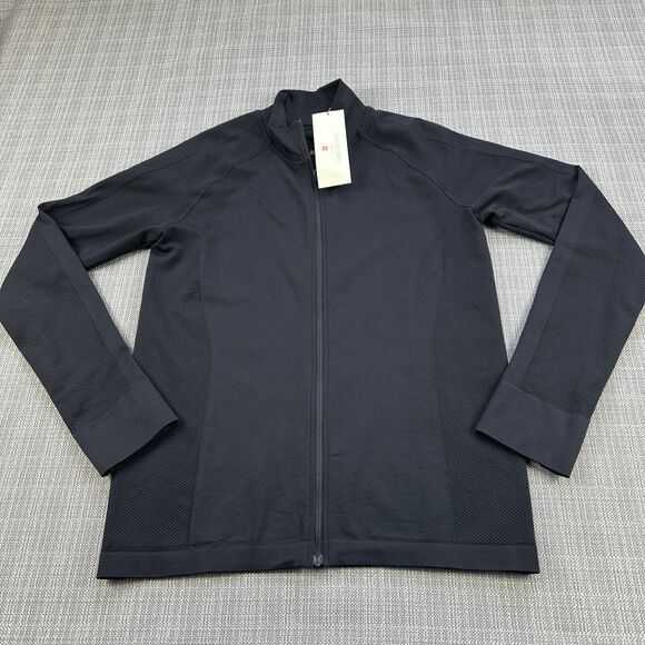 Sweaty Betty Jacket Womens Large Black Athlete Doubleweight Seamless Workout New - Picture 1 of 11